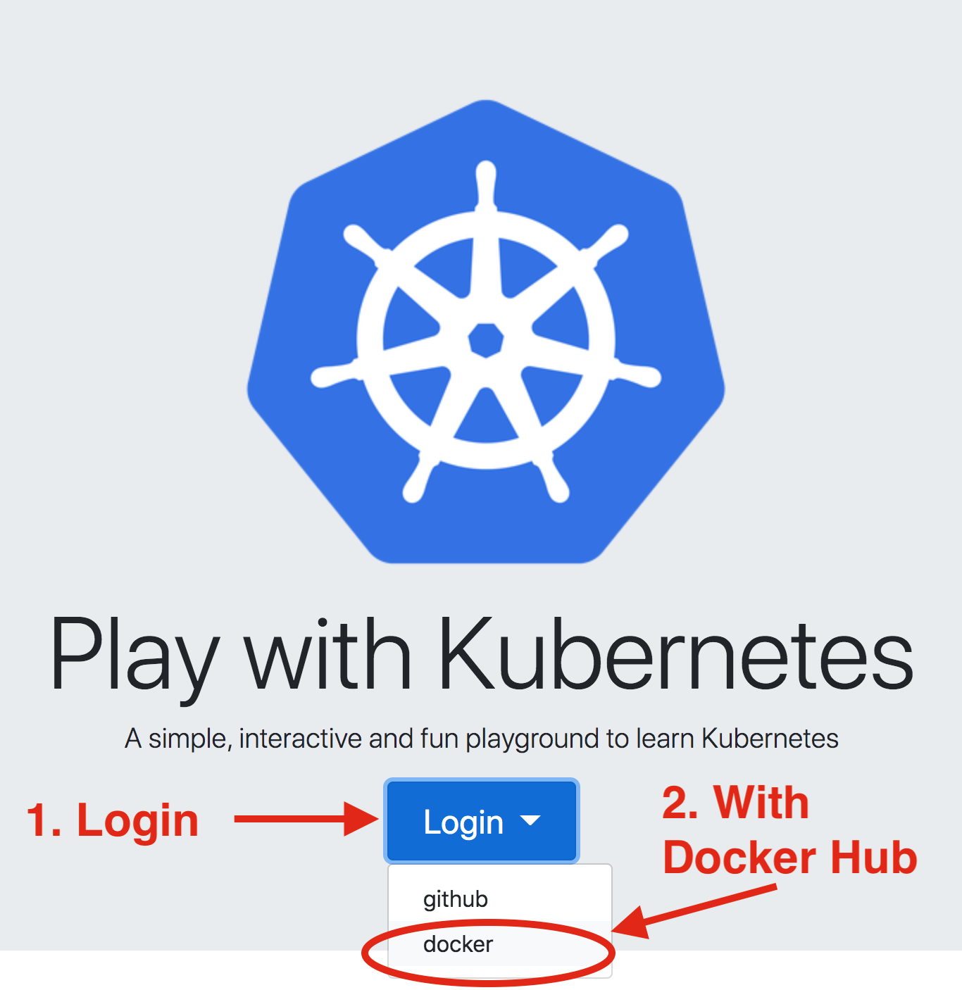 Log in with Docker Hub